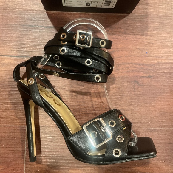 EGO Shoes - 1 WEEK FINAL NEW LAST CHANCE EGO Black Leg Strap High Heel Sandals